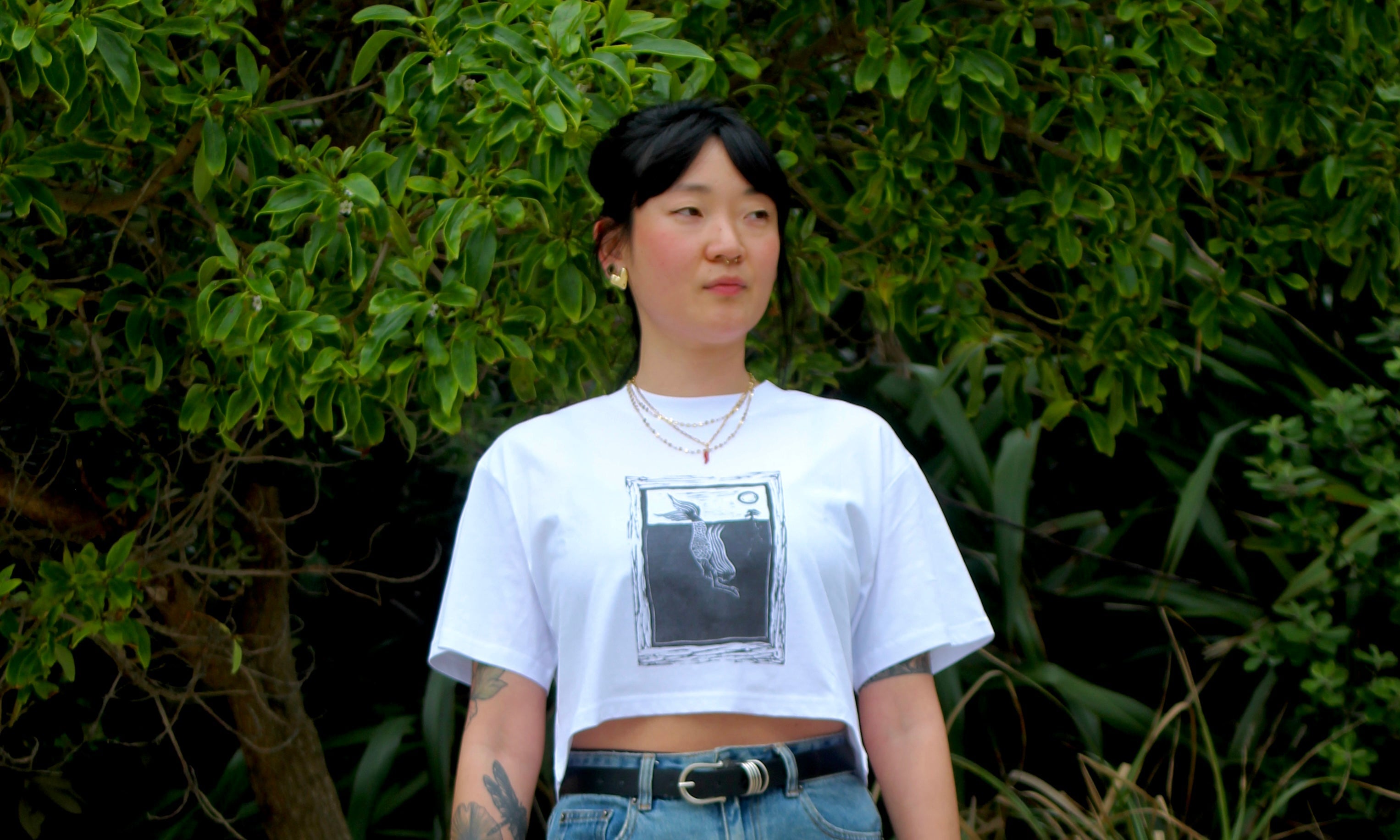 Hand Printed Cropped T-Shirts